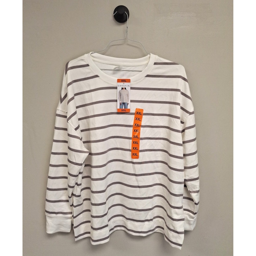 Danskin Women's Luxe Tunic, Birch / Satellite Stripe, Size: 2XL, New